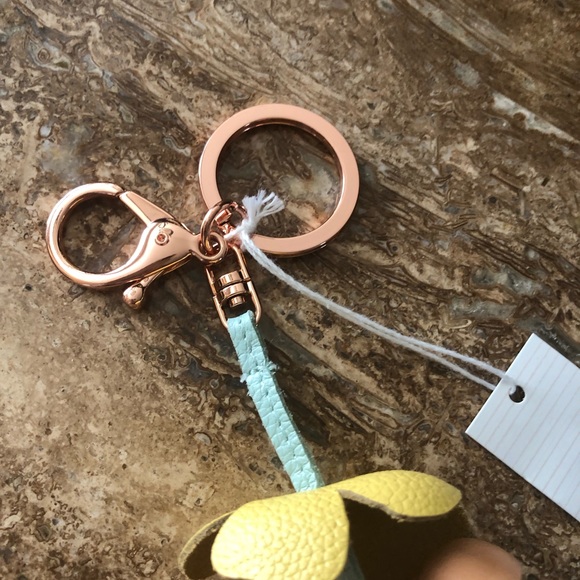Anthropologie Blooming keychain bag charm leather NWT - Picture 5 of 8